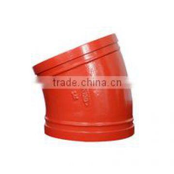 FM UL pipe line system pipe fitting 22.5 degree pipe elbow