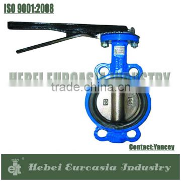 PN16 blue epoxy waffer butterfly valve