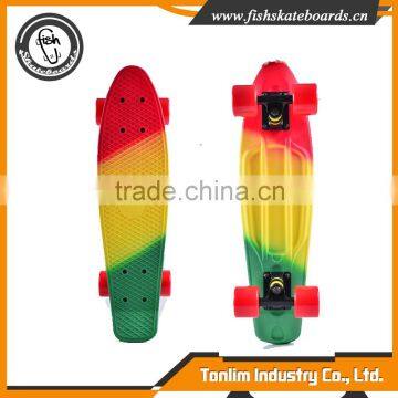 22 inch Plastic fish skateboards with water transfer printing