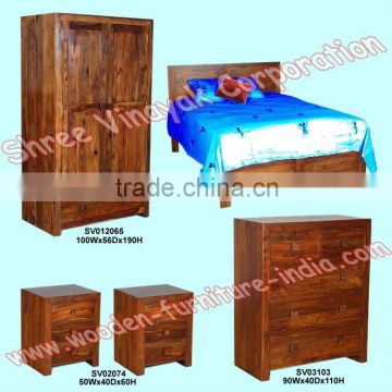 wooden bedroom set,wardrobe,beds,chest of drawer,bedside cabinet,mirror frame,home furniture,mango wood furniture