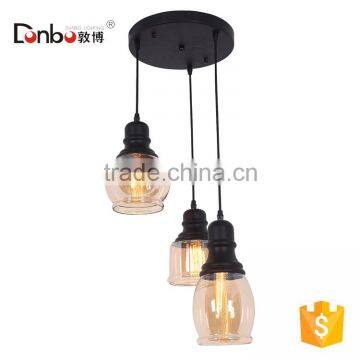 Antique Copper & Glass Coffee Industrial Pendant Light With CE,ROHS,UL Certificate for Reasturant