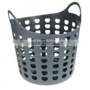 plastic grey laundry basket