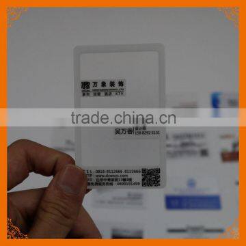 hard plastic/pvc transparent business card printing