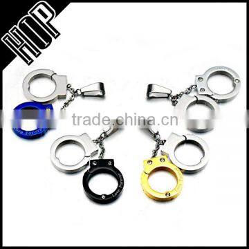 Best selling high quality stainless steel double handcuff pendant