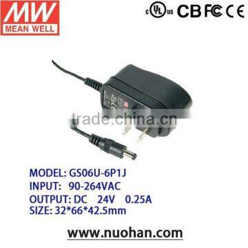 Meanwell 24v 0.25a AC-DC power supply 5 ~ 6W Wall-mounted type