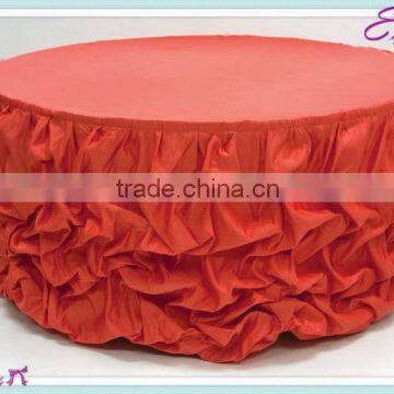 YHK#67 ruffled table skirt - polyester banquet wedding wholesale chair cover sash table cloth skirt linen                        
                                                Quality Choice