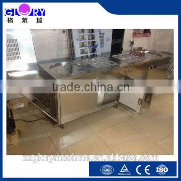 Multi-functional Flat Single Pan & 6 toping pans Flat Pan Fried Ice Cream Machine                        
                                                Quality Choice