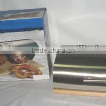 stainless steel wood bread box white