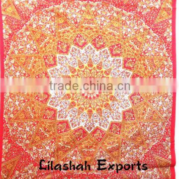 505 Cotton Bedspread tapestries Tapestry curtain sanganeri print jaipur india star tapesrideau tenture