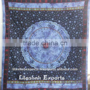 512 Cotton Bedspread Bed cover Bedsheet Horoscope Home curtain sanganeri print jaipur sanganer print rideau tenture