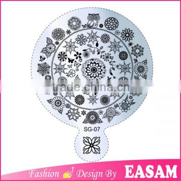 DIY big round and small round design full flower nail art plate for stamping nail art