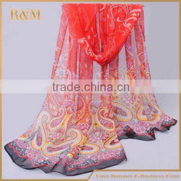 Best prices latest novel design floral printed silk scarfs made in china