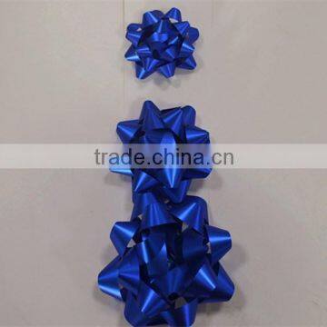 Professional Supplier Blue Color Matte Metallic PP Star Ribbon Bow