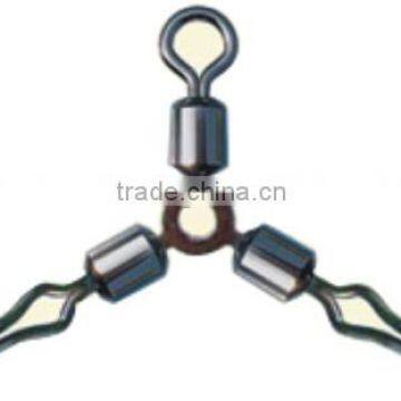 O-shape three way swivels with double side line clips with Fishing accessories