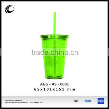 Promotional 16oz 400ml double wall plastic coffee mug with lid