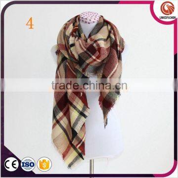 wholesale 19 colors winter tartan scarf women fashion blanket plaid scarf cashmere scarf