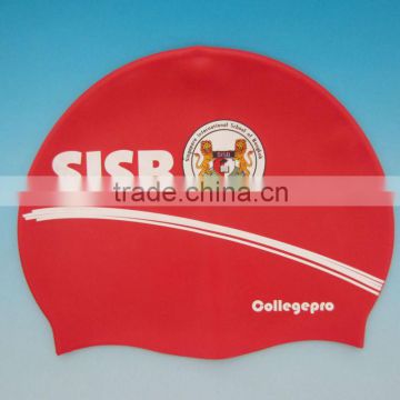 Fashionable Seepdo Quality Adult / Kid sizes customized logo printed waterproof silicone adult swim cap