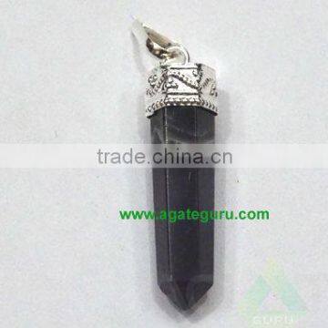 Black Tourmaline Faceted Pencil Pendent