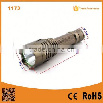 1173 New XM-L T6 LED Aluminum high power long range aluminum alloy led torch light flashlight push button switch