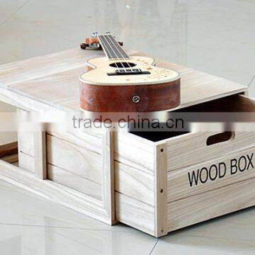 Natural color pine wood storage box