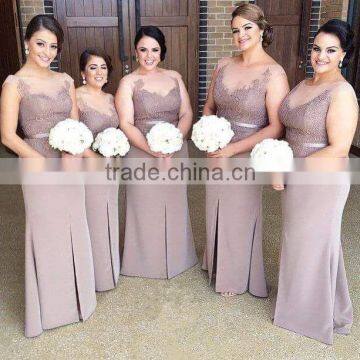 (MY2657) MARRY YOU Cap Sleeve Lace Appliqued Fat Bridesmaid Dress