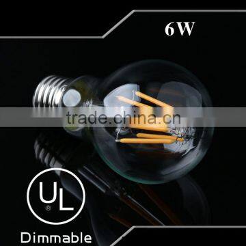 Professional manufacturer A19 vintage edison UL cob dimmable filament led bulb ul listed