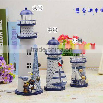2015 New Design Mediterranean Style Lighthouse Metal Candle Holder photo-1