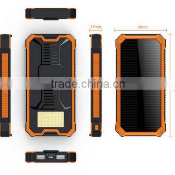 RHOS CE power bank real 12000 mah USB solar mobile charger 12000mah for cell phone with flashlight                        
                                                Quality Choice