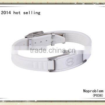 Noproblem P036 Germanium Hygienic Friendship Energy Stainless Steel Bracelet Elastic Jewelry