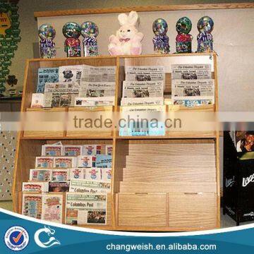 wooden display stand for magazine and newspaper