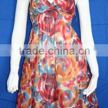 Breathable lady fashion dress, dress women, Spaghetti Strap Floral Printed Dresses