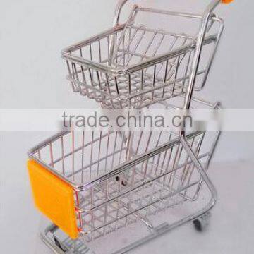 Mini metal shopping cart, Mini supermarket shopping toy cart, Mini double layer supermarket shopping carts