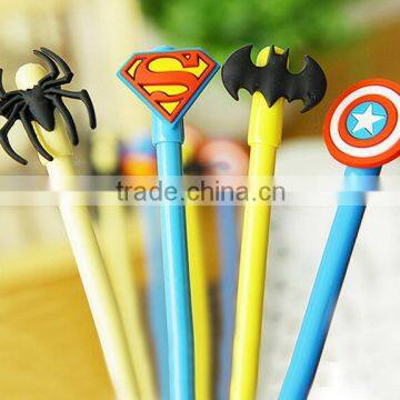 diy creative stationery kids gifts personalized Novelty gel pen with cute cartoon batman spider superman captain amerian cap