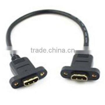 24k gold plated HDMIA female to HDMIA female with screw cable 15cm 1080p