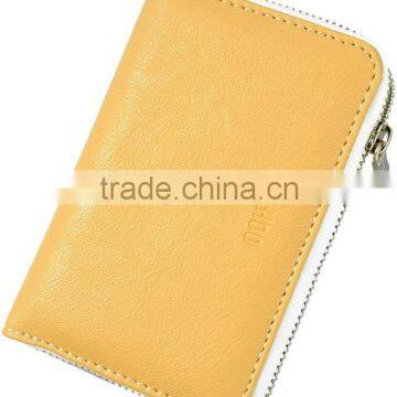 Leather Business Card Holder Credit Card Holder With Metal Zipper photo-4