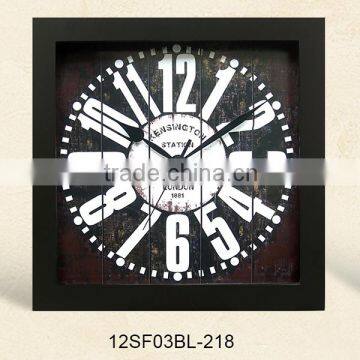 12 inch photo frame MDF wood clock vintage (12SF03BL-218)