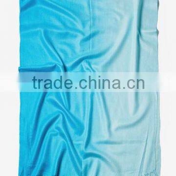 Turquoise Acrylic Gradient Rainbow Viscose Pashmina Scarf