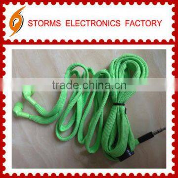 Colorful waterproof professional shoelace earphones&earbud from shantou factory