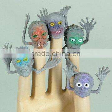 skeletons halloween toys, rubber finger puppets and story