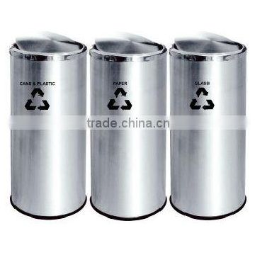 Stainless Steel Flip Top Recycle Bin