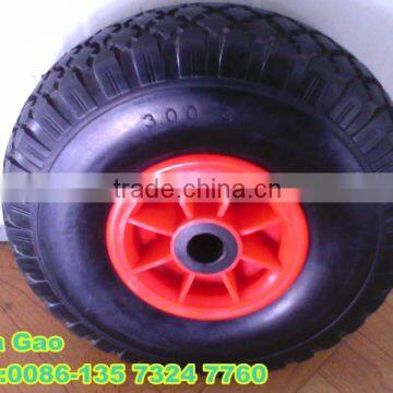 flat free tire 300-4 / trolley pu tyre / pu foam wheel