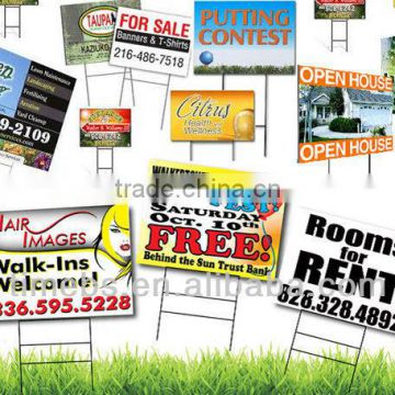 Screen printed corflute signs/lawn signs/real estate signs