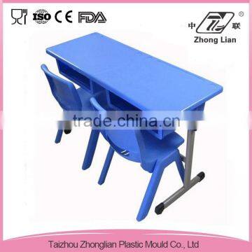 Clssroom cheap plastic top children adjustable school double desk