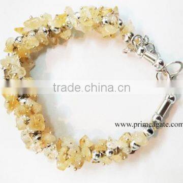 Citrine Chips Fuse Wire Bracelet | natural stone bracelet Wholesale