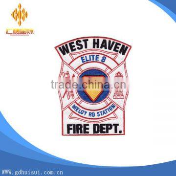 High quality popular top sale custom embroidery white and red logo patch