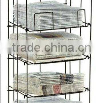 white newspaper display rack HSX-S828 magazine rack newspaper display