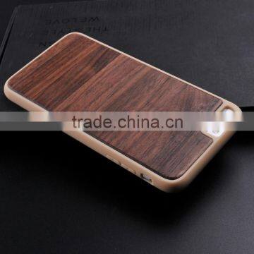 Wood Grain Leather+tpu Shell Mobile Phone for Iphone 7/7s Case