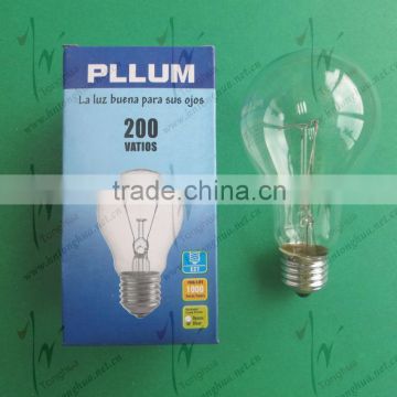 200W Clear Bulb E27 Standard Bulb, A70 220-240V