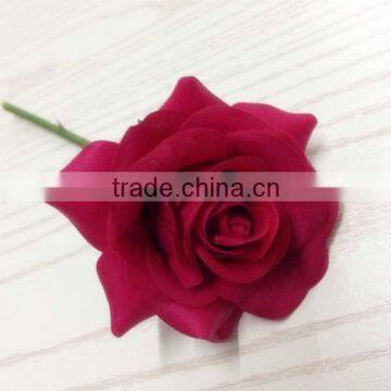 artificial hair flower latex red rose head for sale