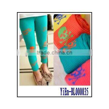 Tight Skull Leggings , Children Candy Color Summer Leggings